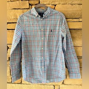 Polo by Ralph Lauren Boy’s Blue & Pink Plaid Button-Down Shirt